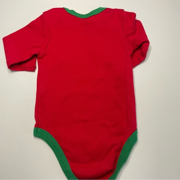 0-3 Month Red and Green My Very First Christmas Onesie Long Sleeve PRELOVED - Picture 6 of 6